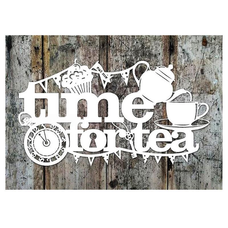 Time for Tea Letters Bunting Metal Cutting Dies Stencil DIY Embossing Template