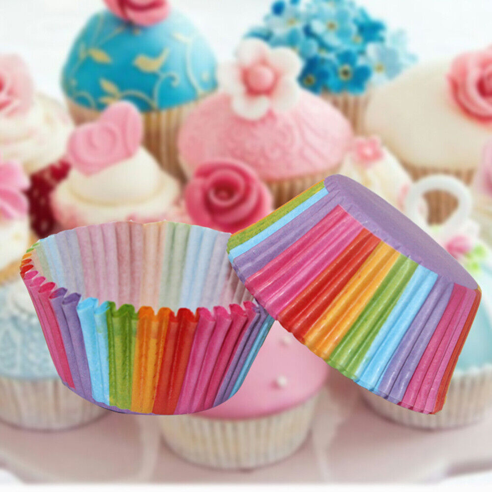 100pcs Paper Cupcake Cup Aluminium Foil Muffin Baking Cups Bakeware Mold