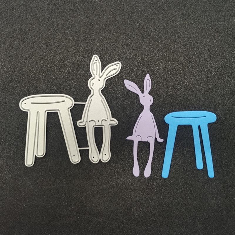 Cartoon Easter Bunny Cutting Dies for DIY Card Making Journaling Decorations