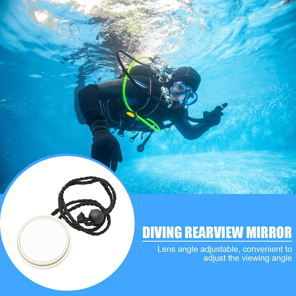Diving Gear Scuba Diving 360 Degree Adjustable Mirror with Lanyard (White)