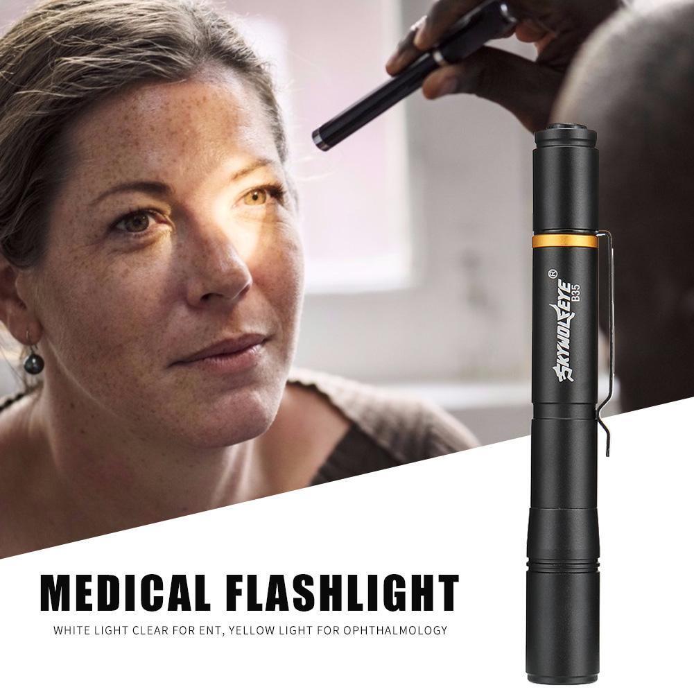 Aluminum Alloy LED Double-sided Light Souce Medical Pen Shape Flashlight