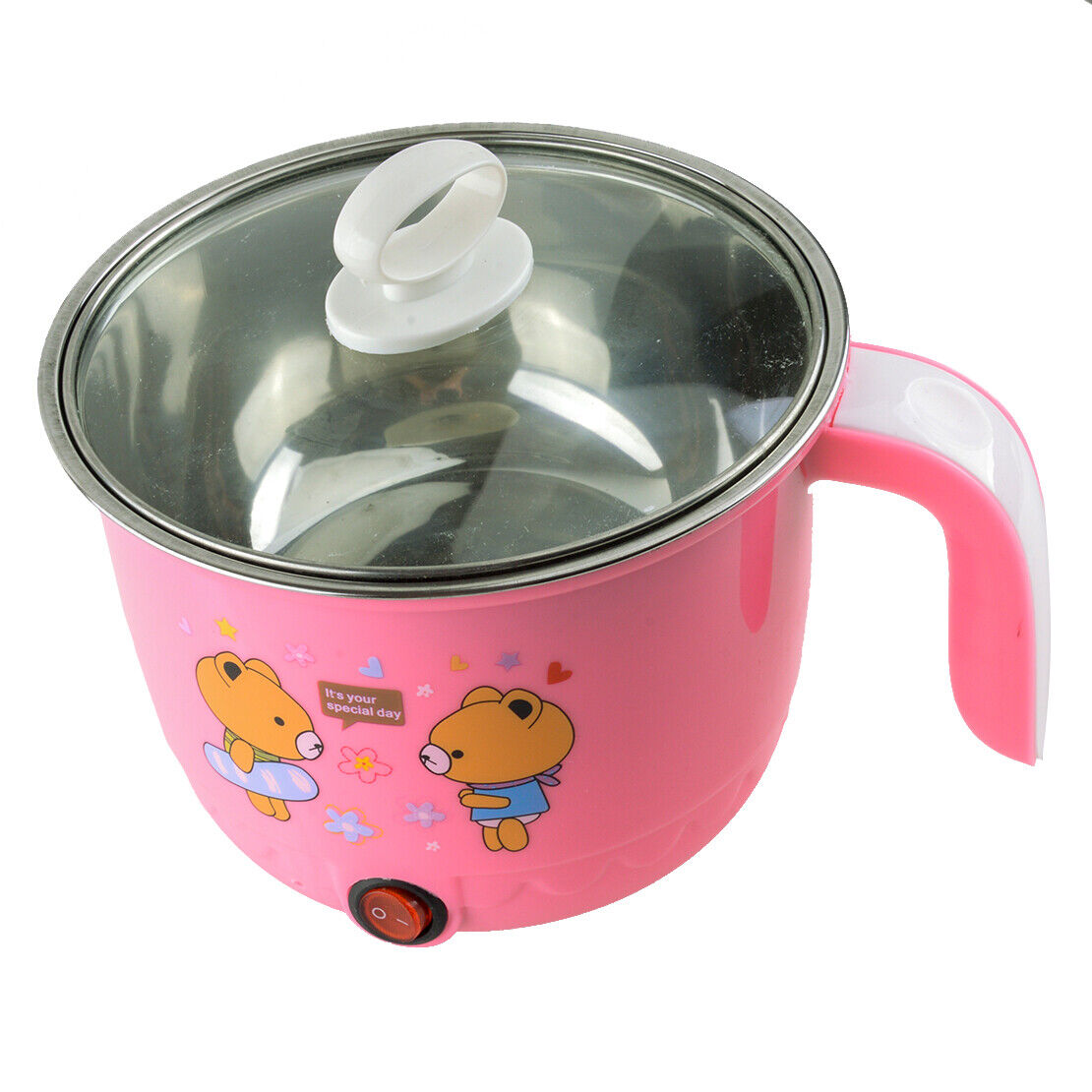 1.8L Mini Electric Hot Pot Rapid Noodles Cooker Mini Pot Egg Steamer Skillet