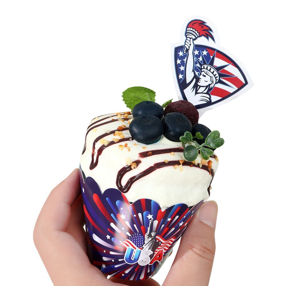 Flag Patriotic Sign Cake Decoration 4th of July Independence Day Cake Topper