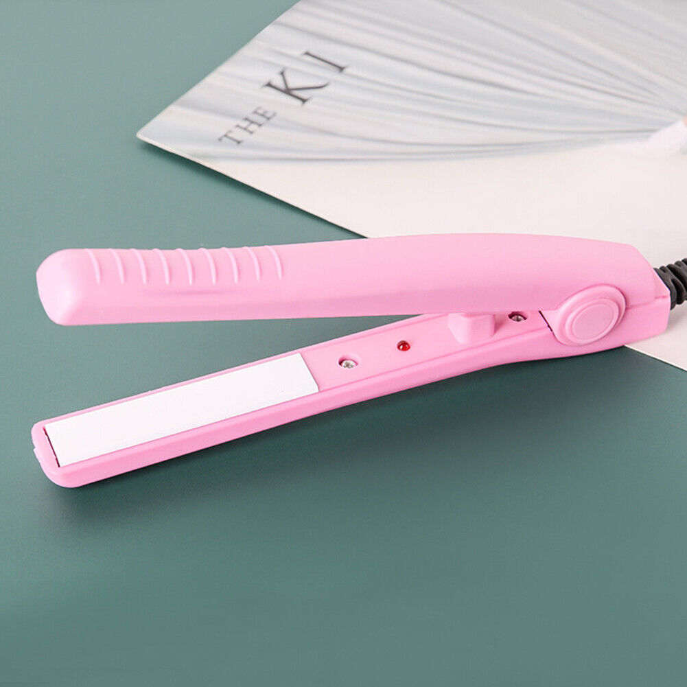 2 in 1 Crimper Mini Hair Straightener Curler Flat Iron Styling Tool (Red)