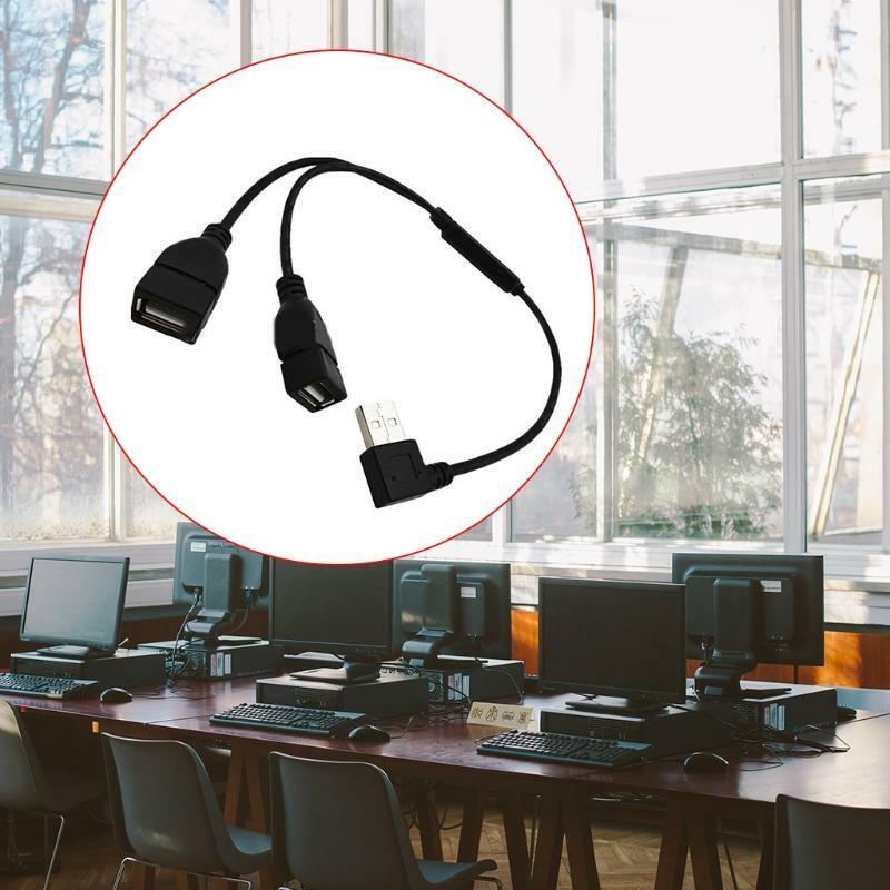 Portable USB Y Splitter USB Power Enhancer HUB Adapter 1 Male to 2 Female 30cm