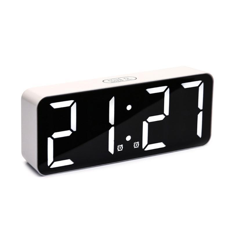 Digital Alarm Clock with Snooze 12/24Hr Large Display Clock Nordic Style Alarm