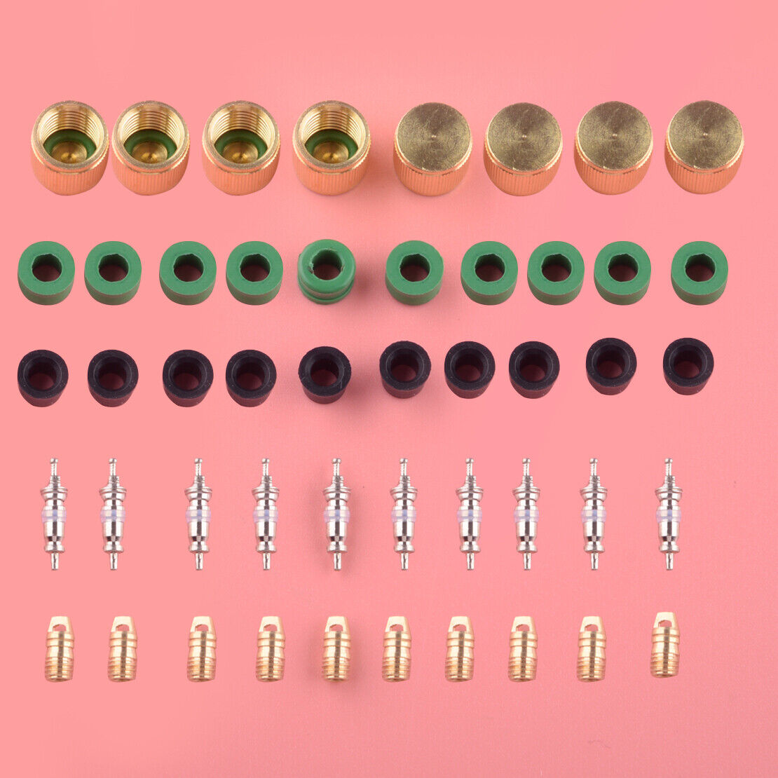 HVAC Refrigerant Charging Hose Core Caps Repair Kit w/ 1/4&3/8 Gaskets