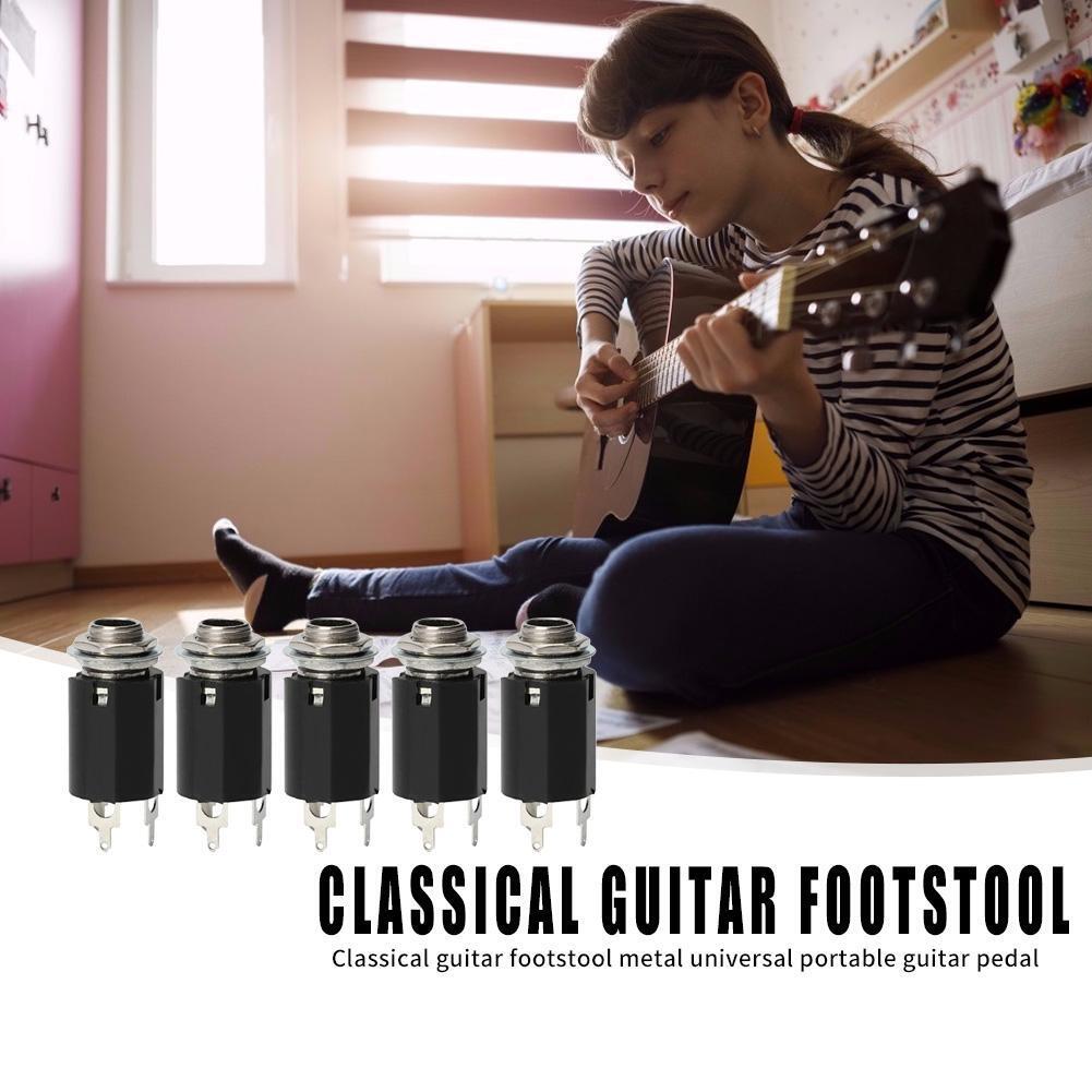 5pcs Acoustic Electric Guitar EQ Socket Plug 6.35mm Stereo Output Socket