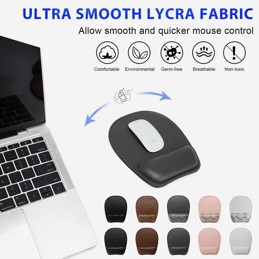 Ergonomic PU Comfortable Non Slip Wrist Rest Hand Support Mouse Pad Mice Mat