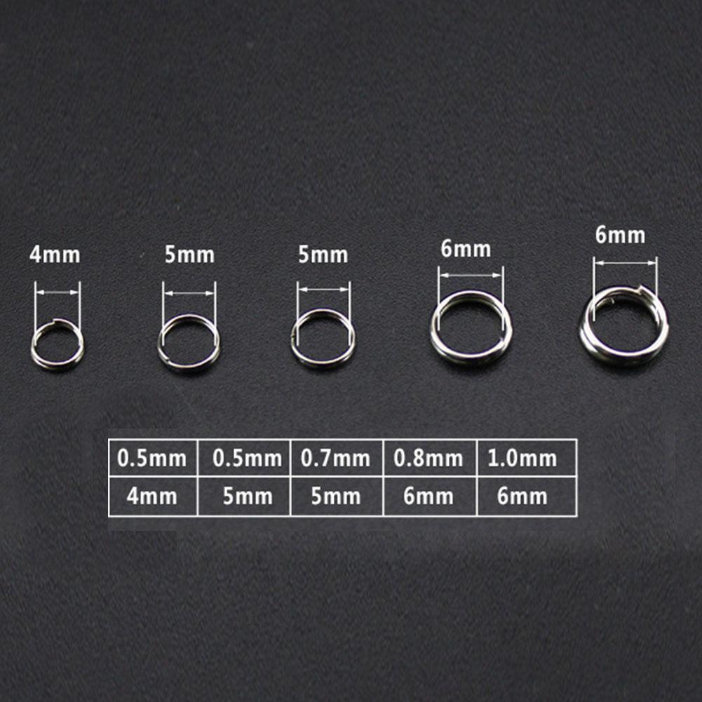 250pcs 5-Size High-carbon Steel Fishing Split Rings Double Loop Connectors