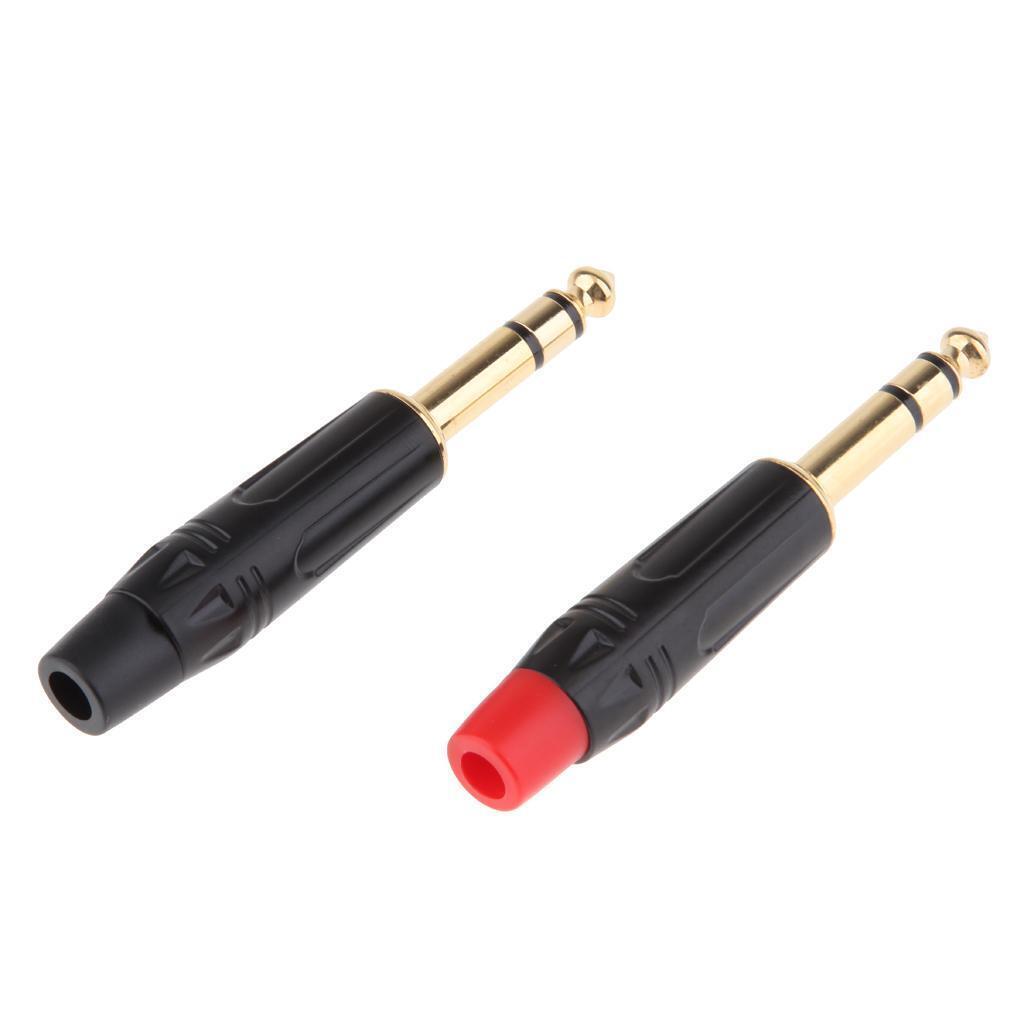 2x 6.5 Mm 3 Pole Repair Microphone Audio Solder Socket Connector
