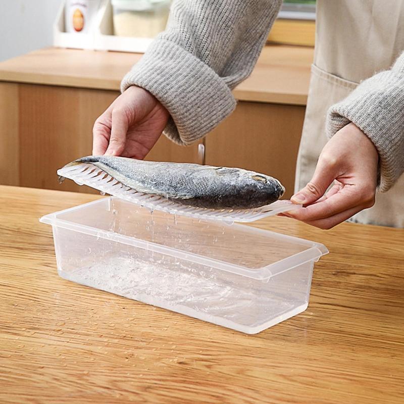 Storage Containers for Refrigerator Removable Drain Tray for Veggie, Berry