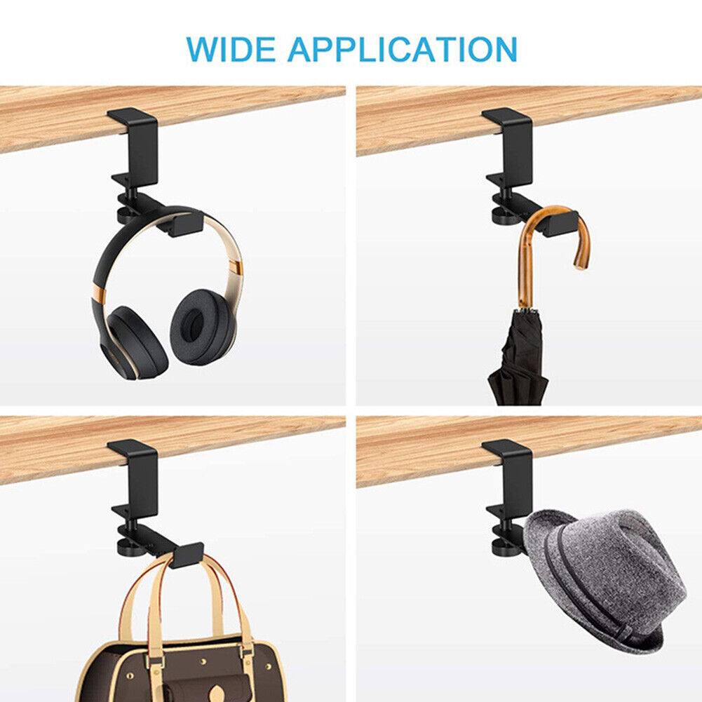 Metal Gaming Headset Hanger 360 Rotatable Desktop Headphone Hook Bracket