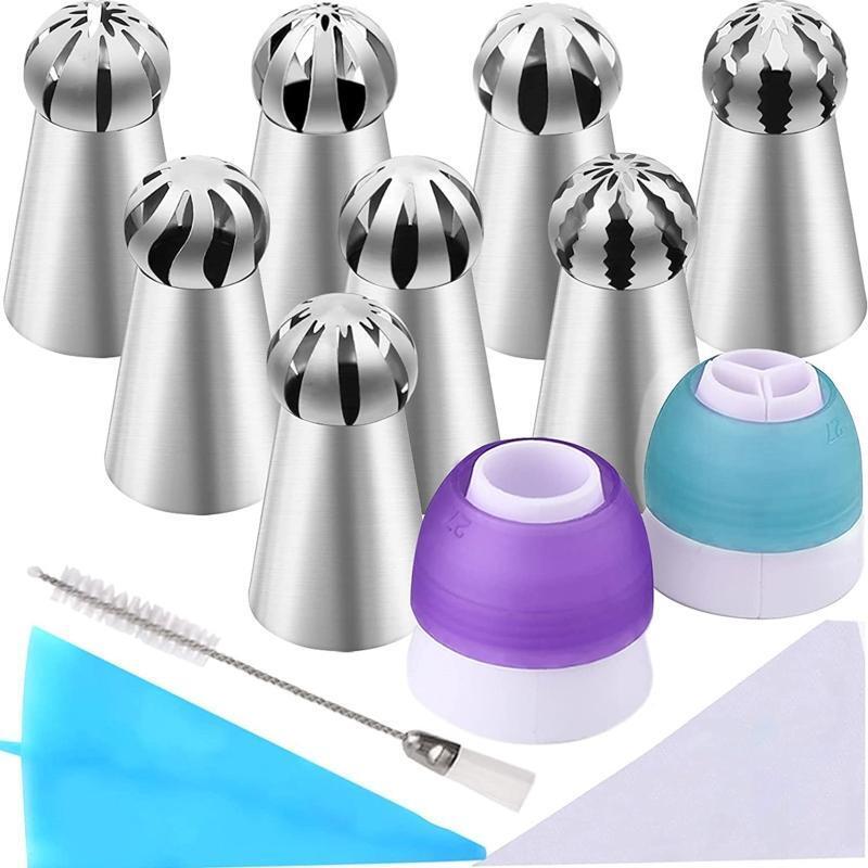 42 Pack Spherical Icing Piping Nozzles Russian Ball Pastry Tips Fondant Gadgets