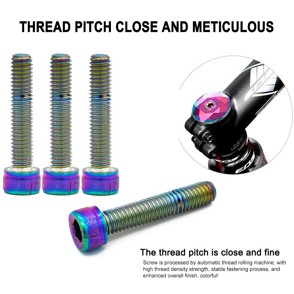 2pcs M6 Road Bike Bowl Cover Bicycle Stem Top Cap Screw for 30mm Fork Tube