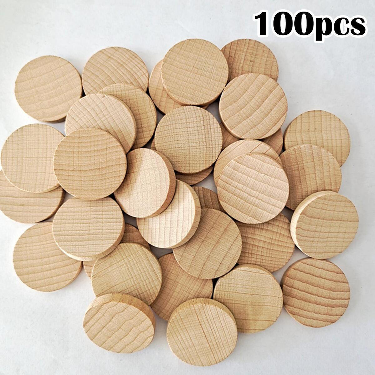 100 * Unfinished  Slice DIY 0.8"  Cutout Chips Crafts en Pieces