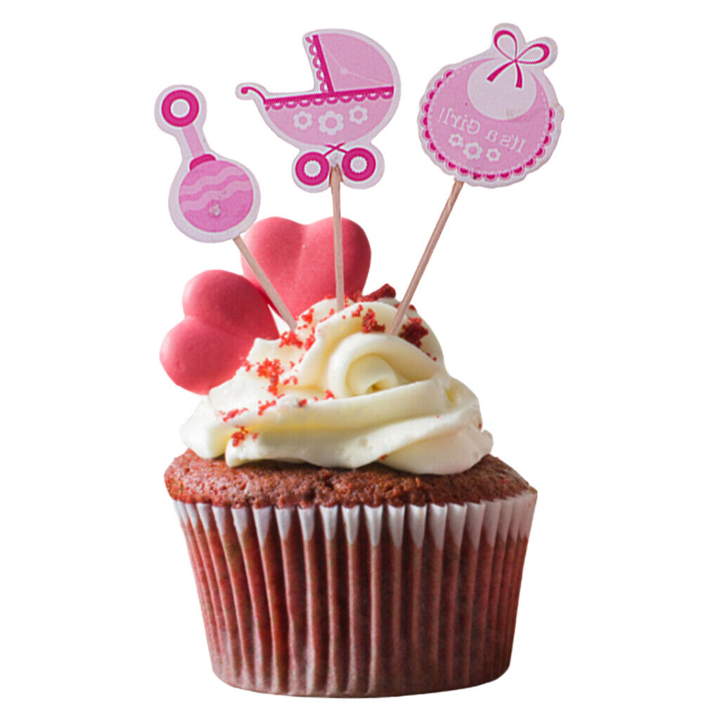 36 Piece  Baby Carriage Bib Rattle Cupcake    and boy