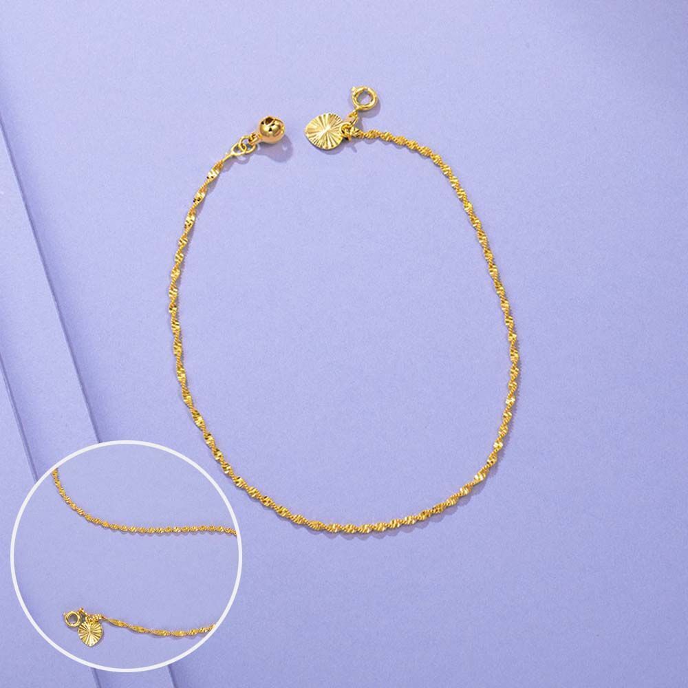 Bell Pendant Hollow Jewelry Love Heart Bracelet Necklace Anklet Thick Chain