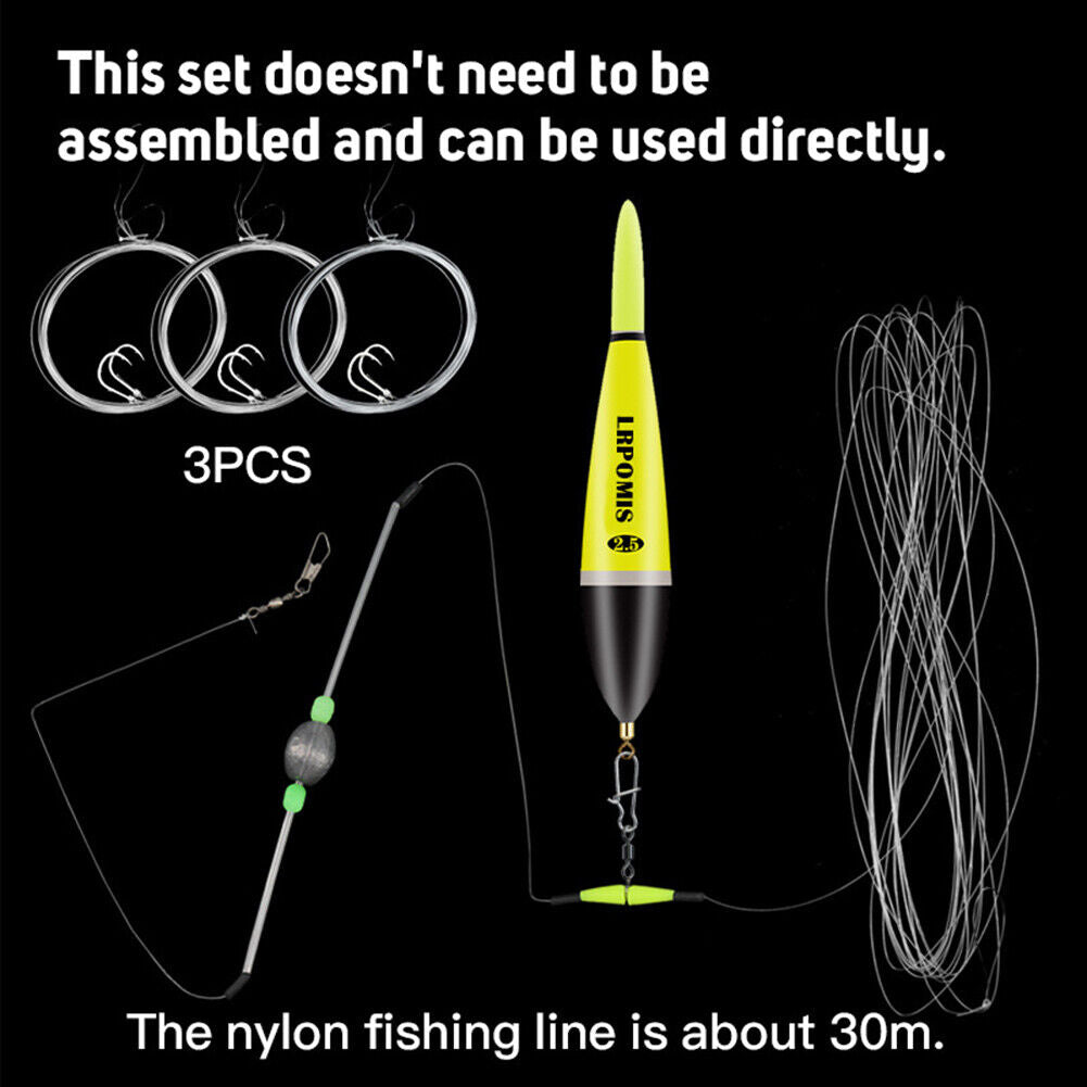 Fishing Float Set Line Double Hook Connector Electronic Fishing Tackle Tool