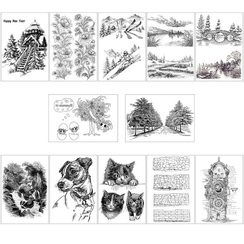 Beautiful Castle DIY Silicone Clear Stamp Cling Seal Scrapbook Embossing Album