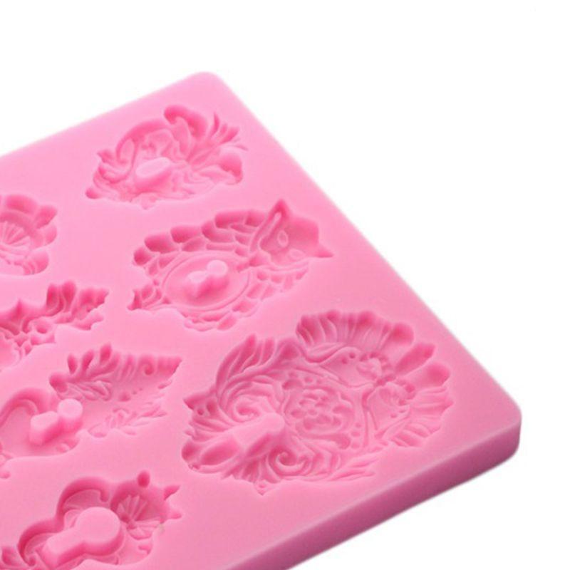 DIY European Flower Pattern Cake Border Silicone Mold Baroque Scroll Relief Mold