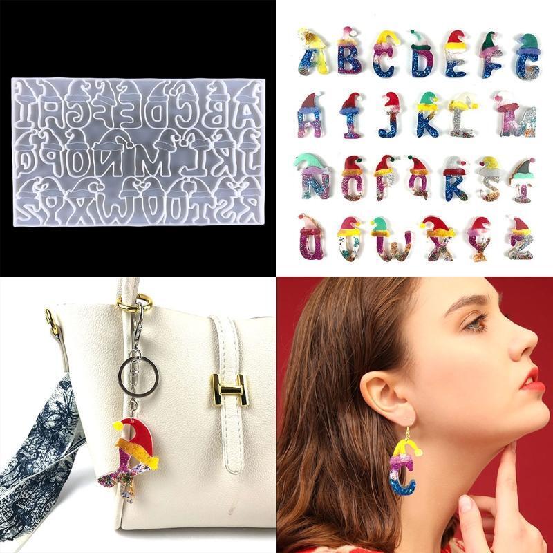 Earrings Silicone Mold Hat Letters Pendant Keychain Mould for Home Decoration