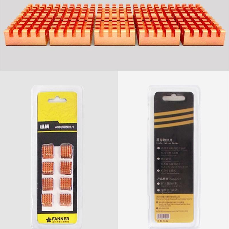 Pure Copper Heatsink PC Memory Cooler with High Performance Thermal Adhesive
