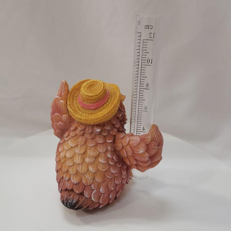 Garden Statues Owl Rain Gauge Outdoor Garden Decor Decorative Sculpture For Kids