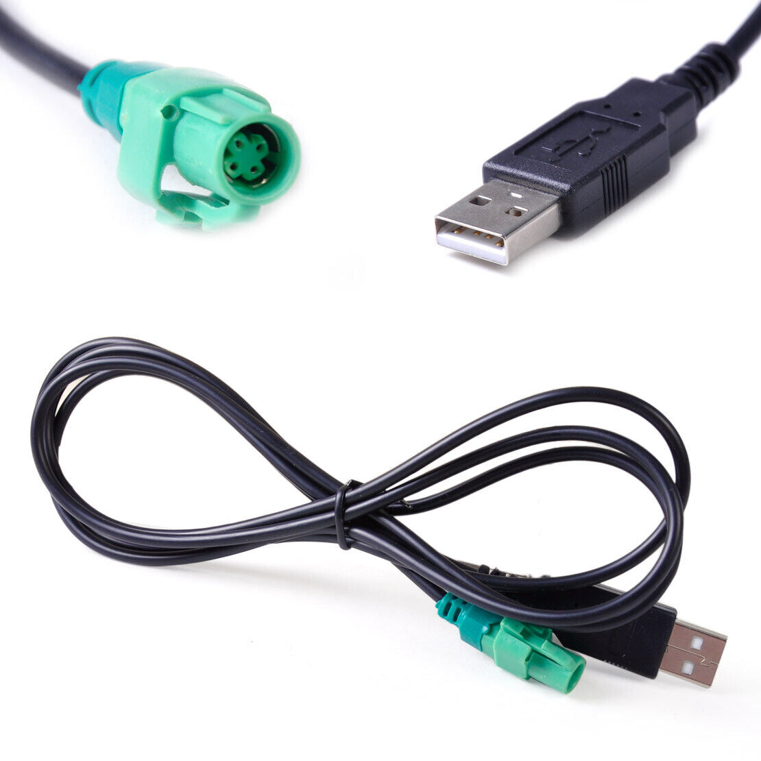 USB Male 4Pin Wire Harness Cable AUX Adapter Fit for VW Golf Jetta Passat Li