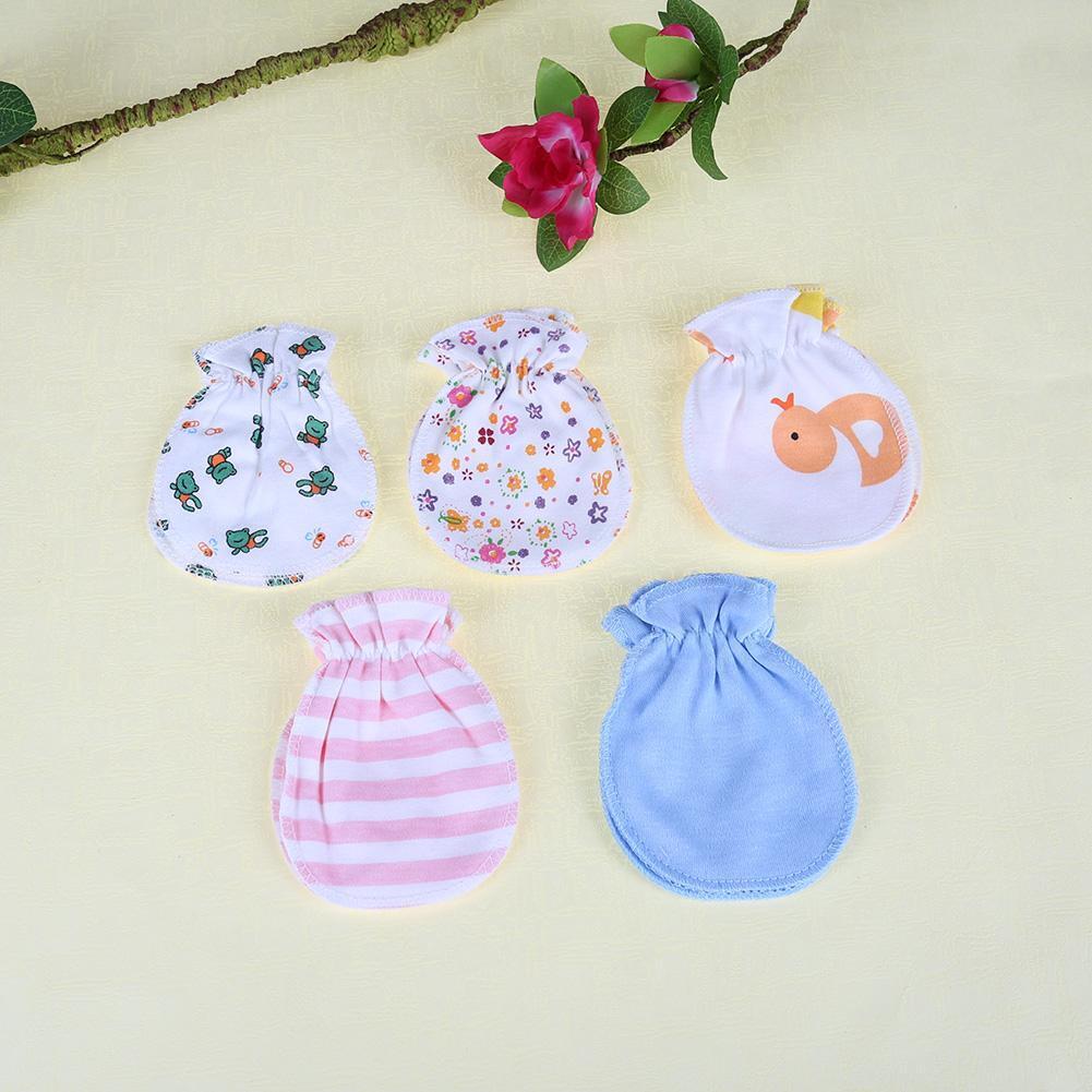 5Pair Soft Cotton Baby Gloves Four Seasons Gloves Newborn Safety Gloves
