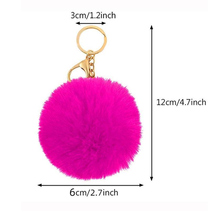 Trinket Fluffy Keychain Pompon Keyring for Bag Purse Charm Gifts for Jewelry Car