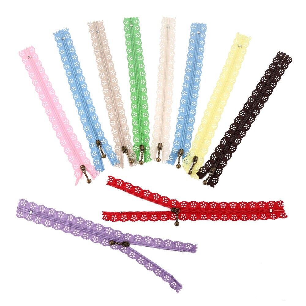 DIY Sewing Crafts Projects Closed End Lace Zipper Nylon 20cm 10pcs Sewing Tool