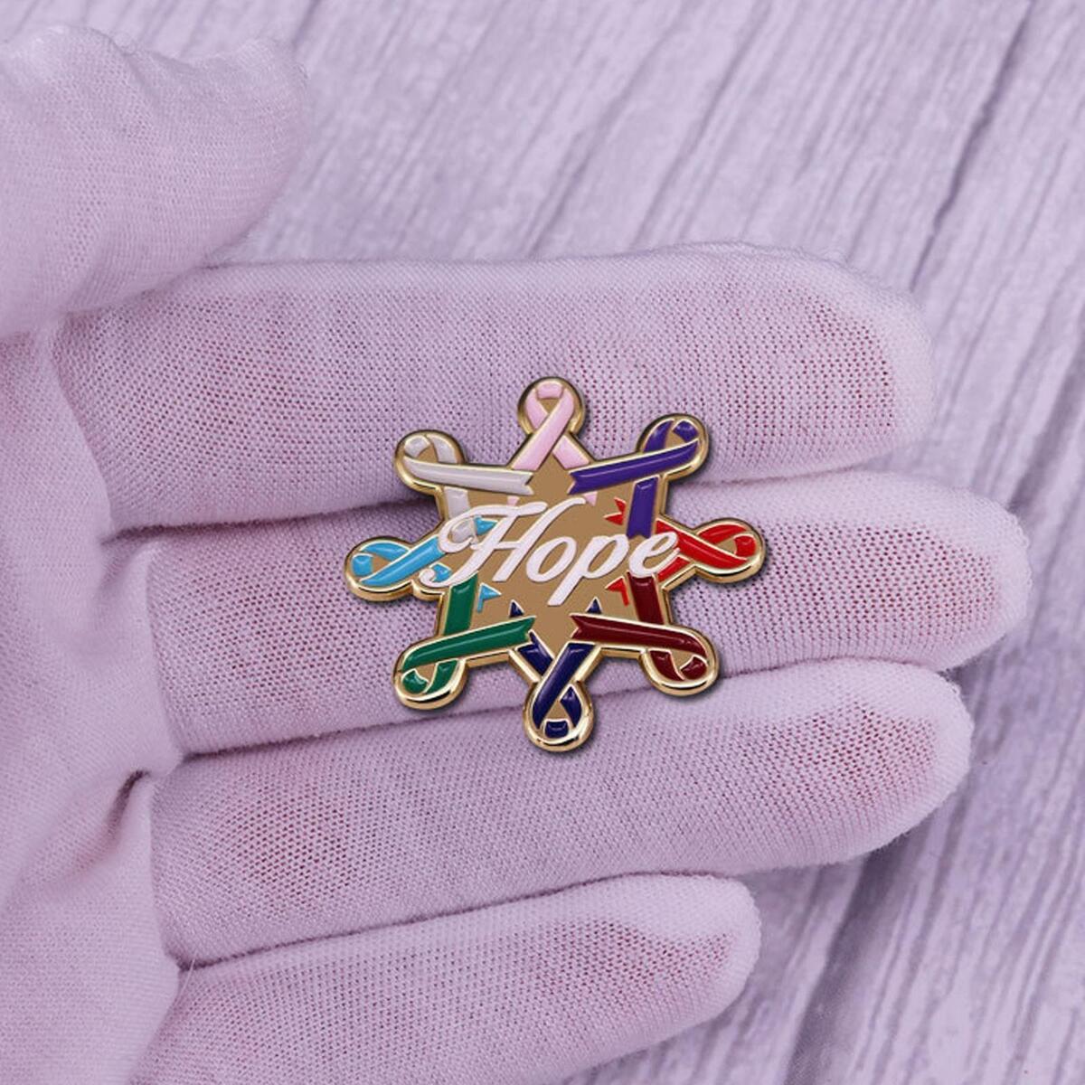 Ribbons Hope Brooch Pin Badge DIY Crafts for Clothes Daily wearing Patients