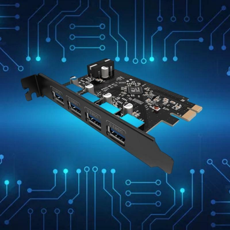 4Port USB3.0 PCI-E Expansion Card Stable Double Folding Design Card Splitter