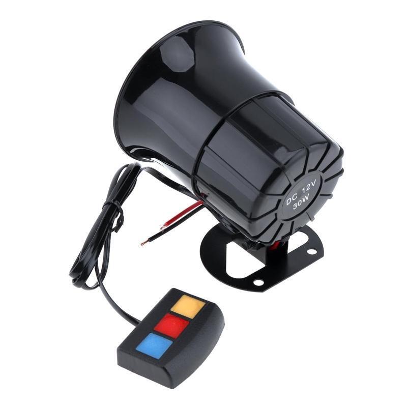 Car Siren Horn 3 Tones Siren Police Speaker Amplifier Sound Horn Loudspeaker 12V