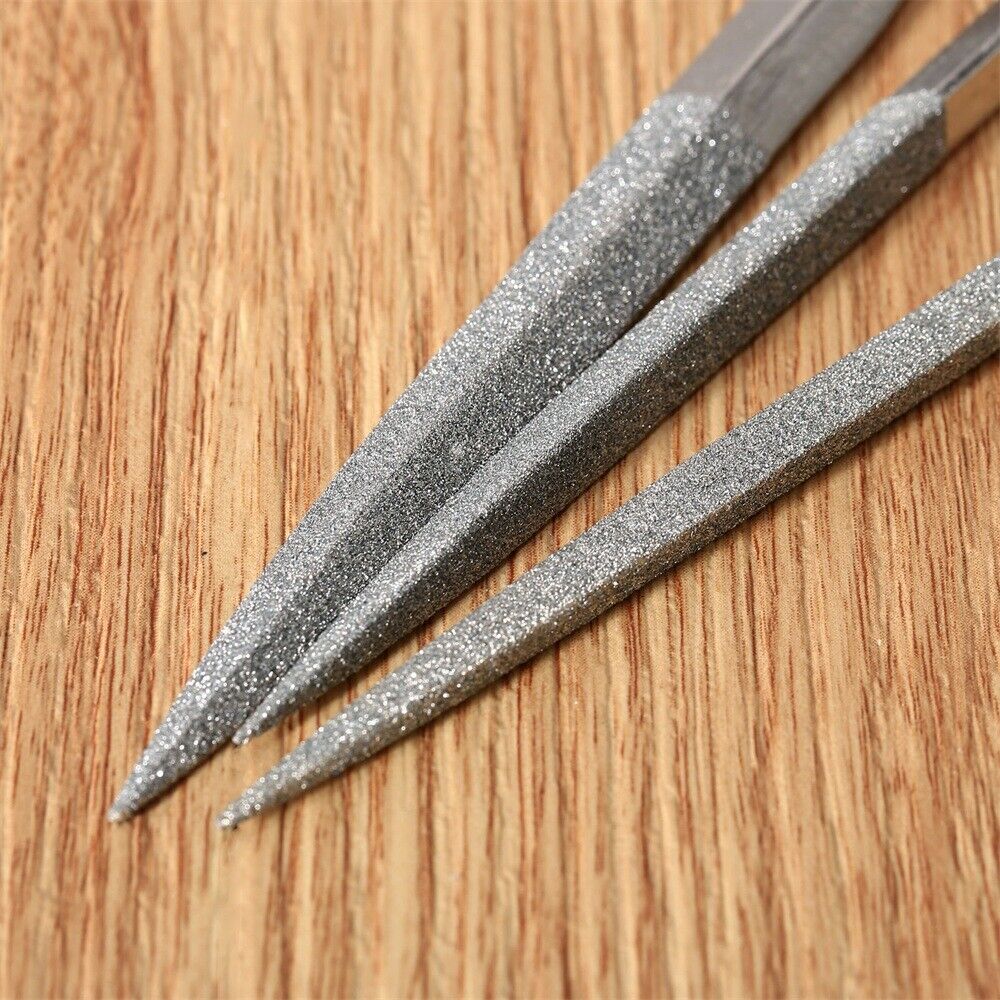 10Pcs Diamond Coated Grit 120# Needle File Assorted Metal Craft Tools 180mm