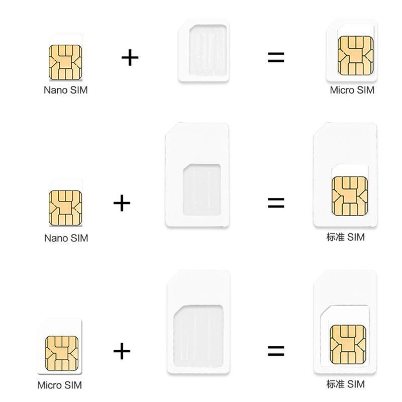 4 in 1 Convert Nano SIM Card to Micro Standard Adapter For Smart Phone 4G 5G LTE