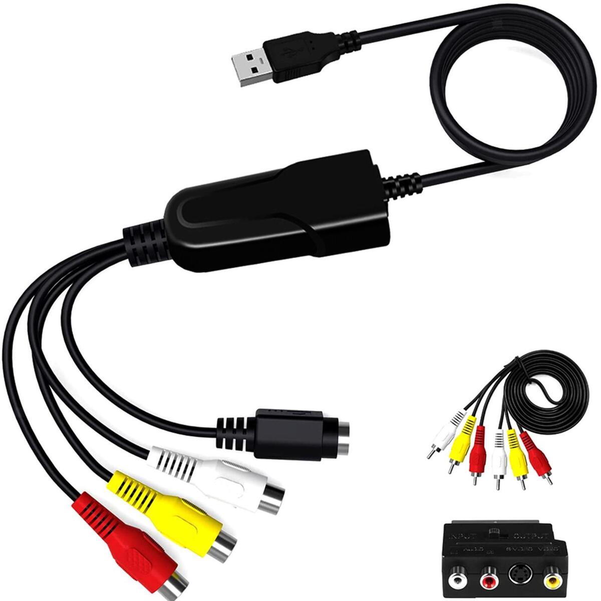 USB 2.0 Audio Video Converter Transfer Grabber Adapter Cable for PC