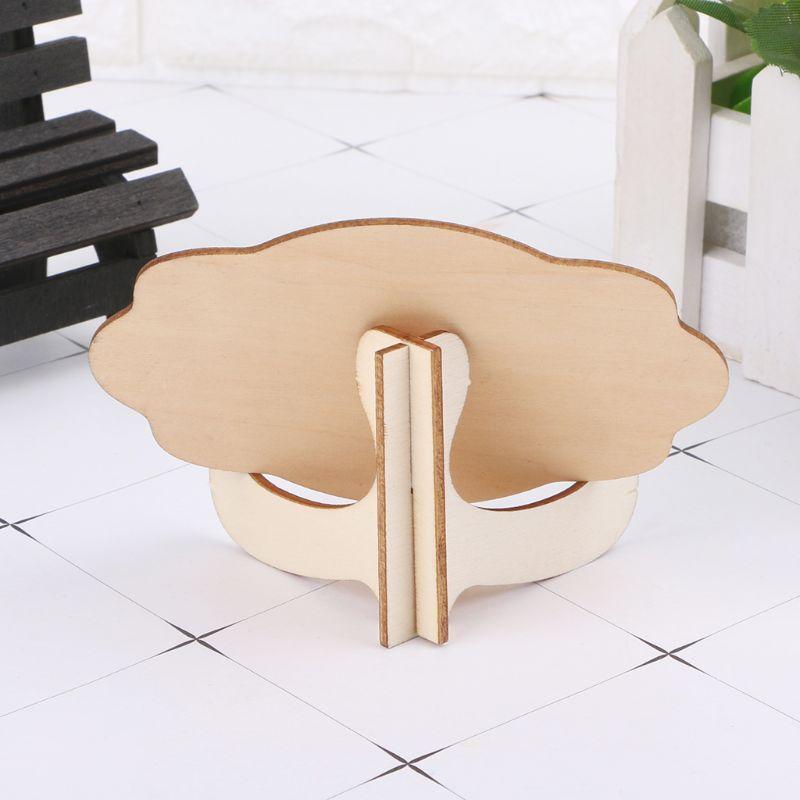10pcs Wooden Blackboard Cloud Shape Table Sign Memo Message Stand Chalk Board
