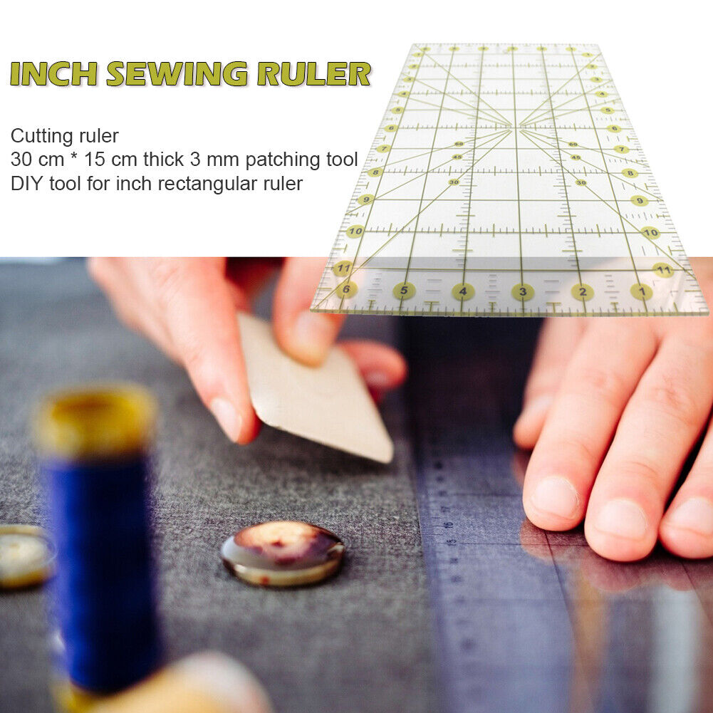 30x15cm Acrylic Patchwork Aligned Ruler Transparent Drawing Ruler Supplies