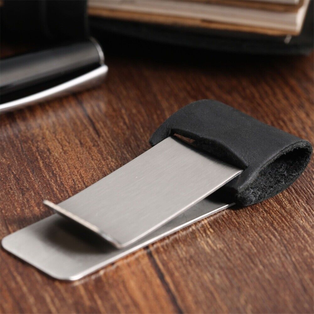 Black Leather Practical Pen Holder Organizer For Passport Notebook Diary Memo