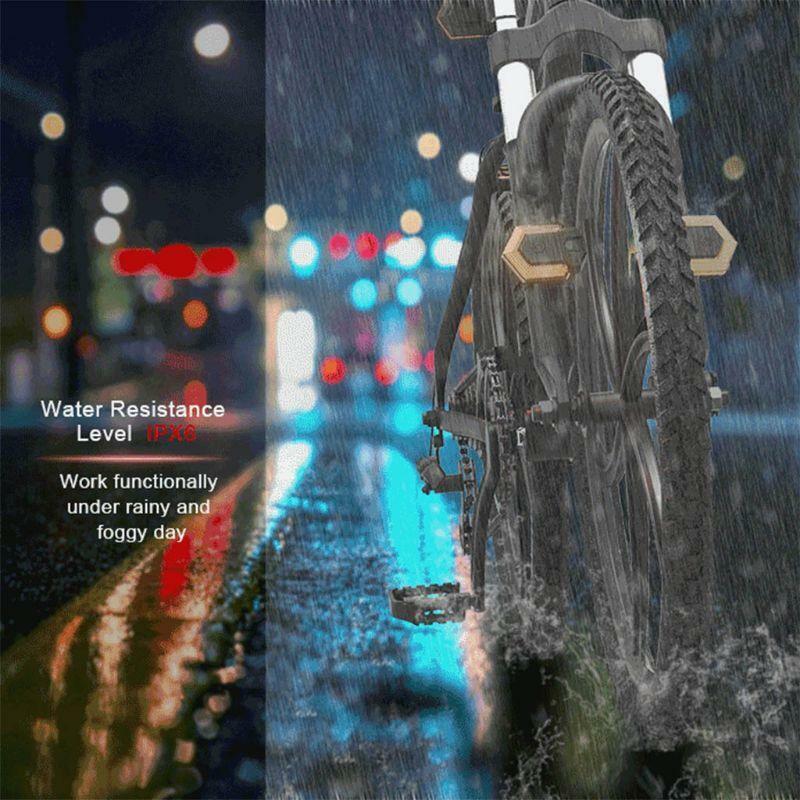 Smart Bike Taillight with Turn Signals Safety Warning Cycling Light Rechargeable