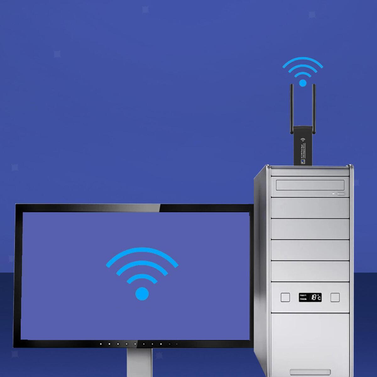 USB WiFi Adapter 1800Mbps IEEE802.11AX 2.4GHz 5GHz Wpa3 Dual Band for Laptop