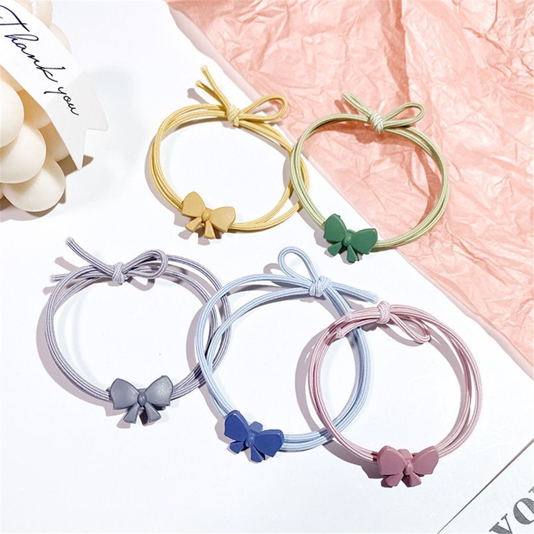 Gift Random Color Girl Women Bow High Elastic Hair Tie Rope Hair Ring