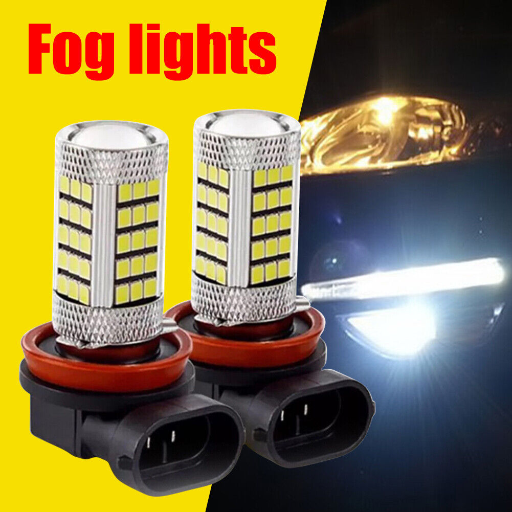 2pcs H8 LED Car Fog Light Bulbs 6000K 3030 SMD LED Fog Lamp Bulbs 12-24V