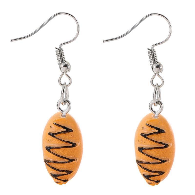 12 Pairs Simulation Food French Bread Toast Dangle Drop Earrings Kit  Jewelry