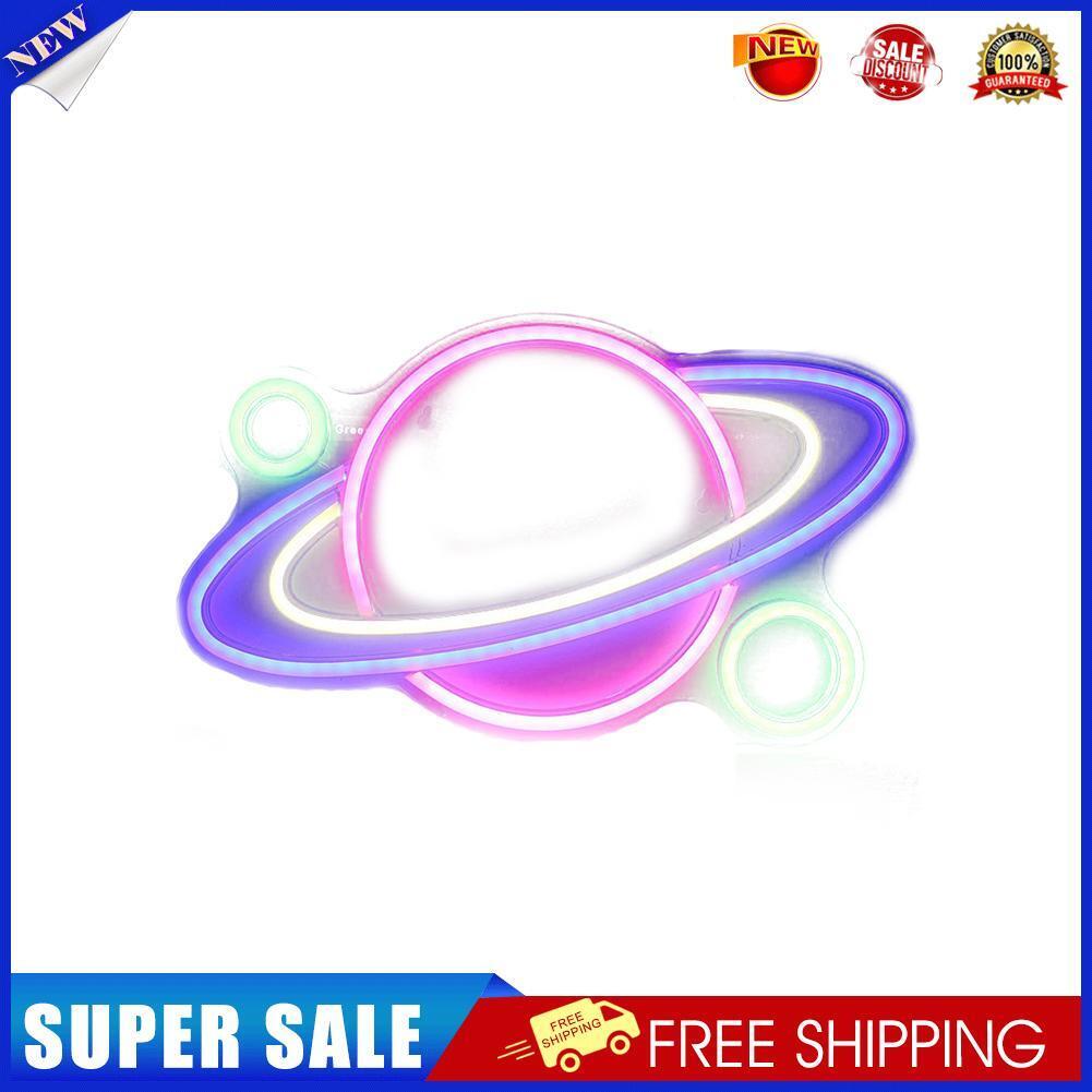 LED Planet Neon Light Colorful Neon Sign Room Party Bar Wall Lamp Xmas Gift