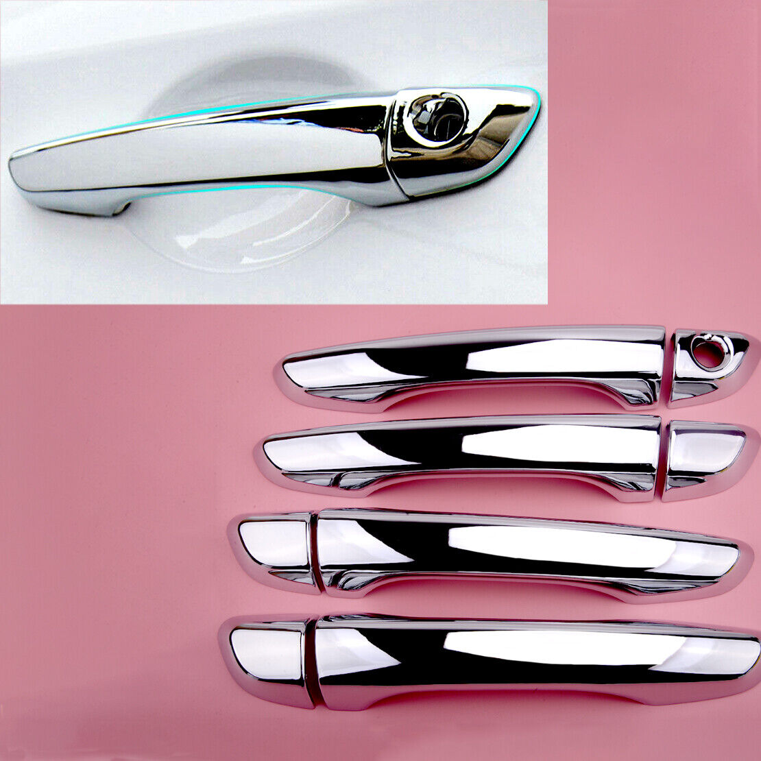 Chrome Exterior Door Handle Cover Trim Fit for Hyundai Elantra 2017-2019 (AD)