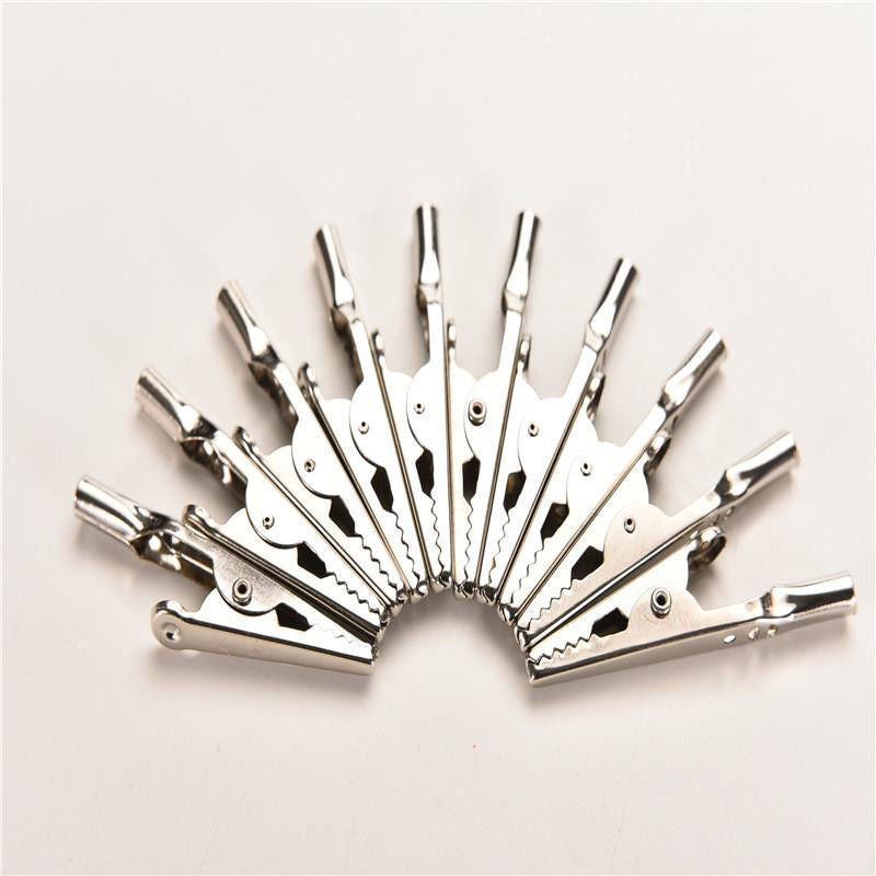 10pcs Single Prong Alligator Clips With Teeth Aligator Stainles Steel Clip Test