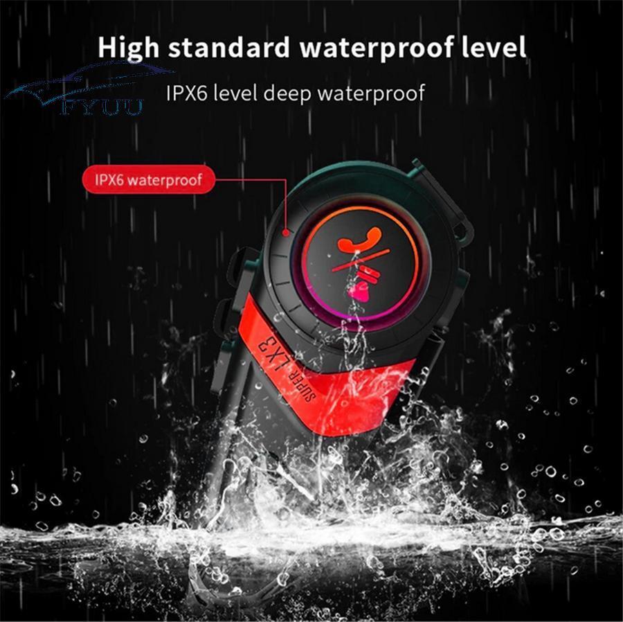 Red Motorcycle Helmet Bluetooth Headset Handsfree Wireless Earphone Music Player